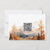 Rustic Fall Mountain Scene Watercolor QR Code RSVP Kaartje (Achterkant)