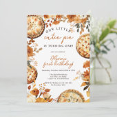 Rustic Fall Neutral Cutie Pie First Birthday Kaart (Staand voorkant)