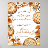 Rustic Fall Neutral Cutie Pie First Birthday Poster (Voorkant)