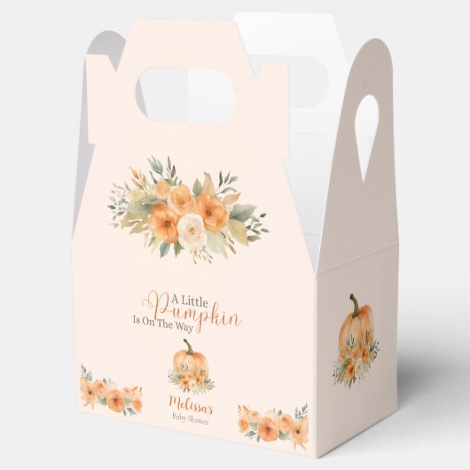 Rustic Fall Orange Pumpkin Baby Shower Bedankdoosjes (Geopend)