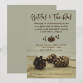 Rustic Fall Pinecones On Wood Pumpkin Thanksgiving Kaart (Voorkant / Achterkant)