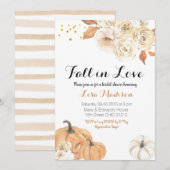 Rustic Fall Pumpkin Fall in Love Bruiloft Feest Kaart (Voorkant / Achterkant)