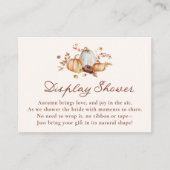Rustic Fall Pumpkin Floral Bridal Display Shower Informatiekaartje (Voorkant)