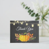 Rustic Fall Pumpkin Herfst Dank Je Kaart (Staand voorkant)