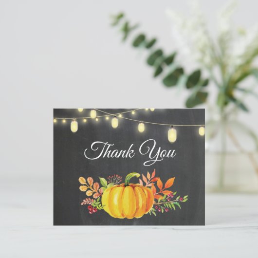 Rustic Fall Pumpkin Herfst Dank Je Kaart (Staand voorkant)