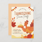 Rustic Fall Pumpkin Thanksgiving Invitation Kaart (Voorkant / Achterkant)