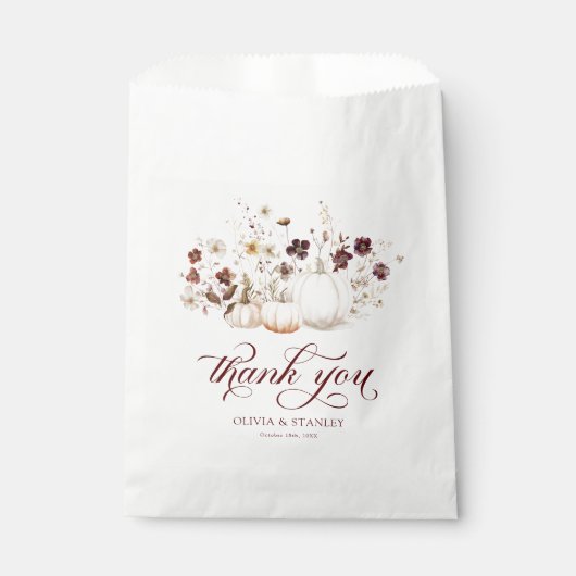 Rustic Fall Pumpkin Wedding Bedankzakje (Voorkant)