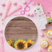 Rustic Fall Sunflower | Baby Shower Papieren Bordje (Feest)