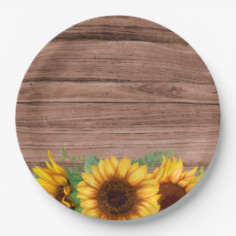 Rustic Fall Sunflower | Baby Shower Papieren Bordje