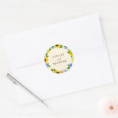 Rustic Fall Sunflower Wreath Wedding Sticker (Envelop)