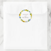 Rustic Fall Sunflower Wreath Wedding Sticker (Tas)