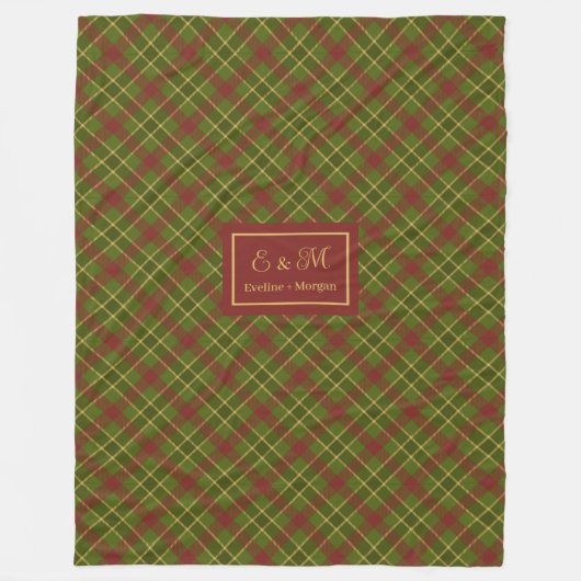Rustic Fall Tartan Blanket Personalized Farmhouse  Fleece Deken (Voorkant)