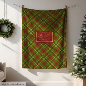 Rustic Fall Tartan Blanket Personalized Farmhouse  Fleece Deken