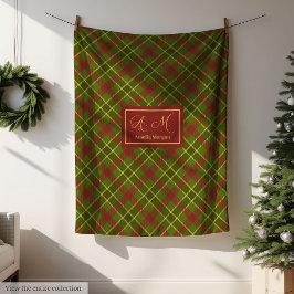 Rustic Fall Tartan Blanket Personalized Farmhouse  Fleece Deken