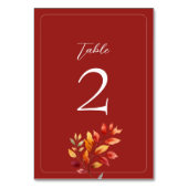 Rustic Fall Trouwtafel Nummer Kaart (Achterkant)