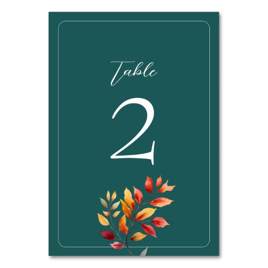 Rustic Fall Trouwtafel Nummer Kaart (Voorkant)