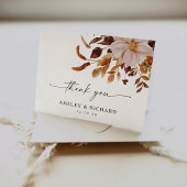 Rustic Fall verlaat bruiloft Bedankkaart