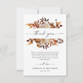 Rustic Fall verlaat bruiloft Bedankkaart (Voorkant)