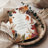 Rustic Fall verlaat bruiloft Save The Date