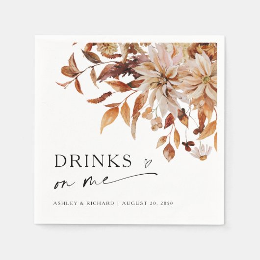 Rustic Fall verlaat bruiloft Servet (Voorkant)