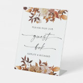 Rustic Fall verlaat gastenboek Reclamebord Met Voetstuk (Voorkant)