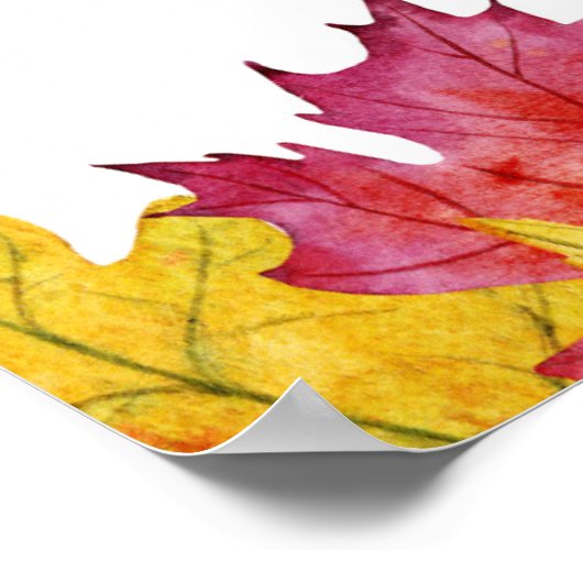 Rustic Fall verlaat herfstverjaardagsfeestje welko Poster (Hoek)