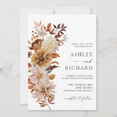 Rustic Fall verlaat huwelijksuitnodiging Kaart (Voorkant)