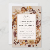 Rustic Fall verlaat huwelijksuitnodiging Kaart (Voorkant)