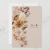 Rustic Fall verlaat huwelijksuitnodiging Kaart (Achterkant)