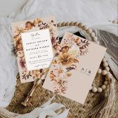 Rustic Fall verlaat huwelijksuitnodiging Kaart