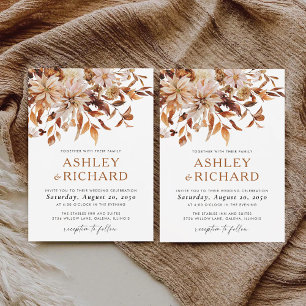 Rustic Fall verlaat huwelijksuitnodiging Kaart
