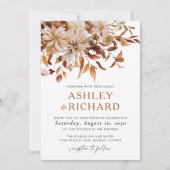 Rustic Fall verlaat huwelijksuitnodiging Kaart (Voorkant)