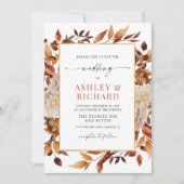 Rustic Fall verlaat huwelijksuitnodiging Kaart (Voorkant)