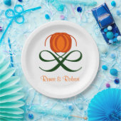 Rustic Fall Wedding Abstract Pumpkin Autumn Design Papieren Bordje (Feest)