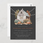 Rustic Fall Wedding Barn String Lights Briefkaart (Voorkant / Achterkant)