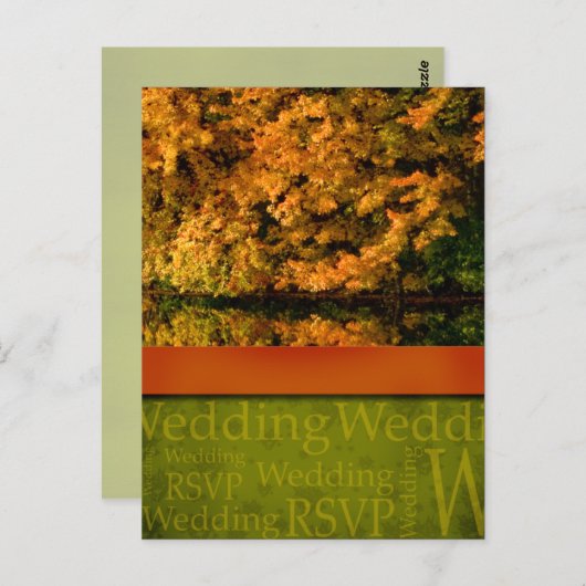 Rustic Fall Wedding Briefkaart (Voorkant / Achterkant)