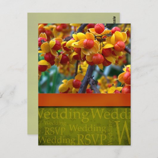 Rustic Fall Wedding Briefkaart (Voorkant / Achterkant)