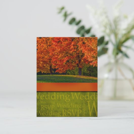 Rustic Fall Wedding Briefkaart (Staand voorkant)