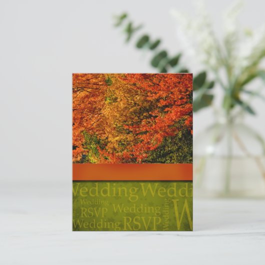 Rustic Fall Wedding Briefkaart (Staand voorkant)