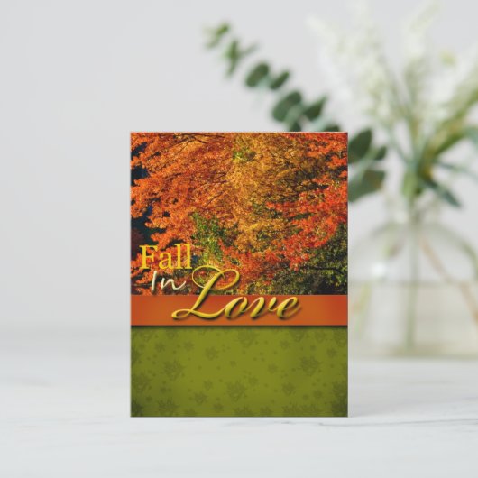 Rustic Fall Wedding Briefkaart (Staand voorkant)