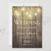 Rustic Fall Wedding country Fairy Lights Kaart (Voorkant)