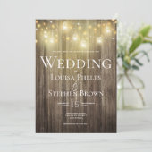 Rustic Fall Wedding country Fairy Lights Kaart (Staand voorkant)