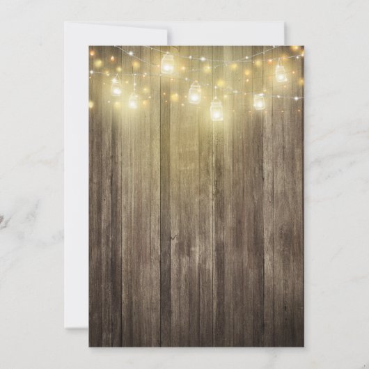 Rustic Fall Wedding country Fairy Lights Kaart (Achterkant)