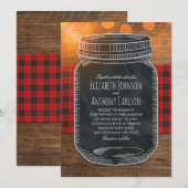 Rustic Fall Wedding Country Mason Jar Kaart (Voorkant / Achterkant)