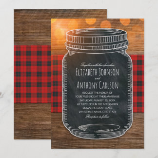 Rustic Fall Wedding Country Mason Jar Kaart