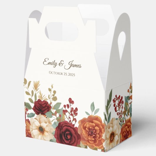 Rustic Fall Wedding Favoriet Box | Bourgondische R Bedankdoosjes (Geopend)