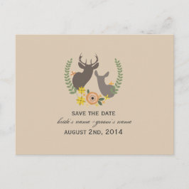 Rustic Fall Wedding Floral Deer Save The Date Aankondigingskaart