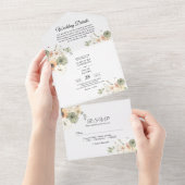 Rustic Fall Wedding Invitation Set | Waterverf All In One Uitnodiging (Afscheurbaar)