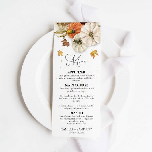 Rustic Fall Wedding Menu