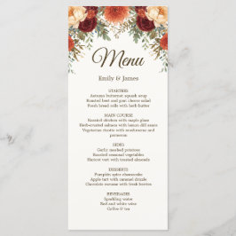 Rustic Fall Wedding Menu Kaart | Bourgondische Roz
